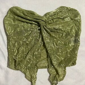 Green Floral Lace Top